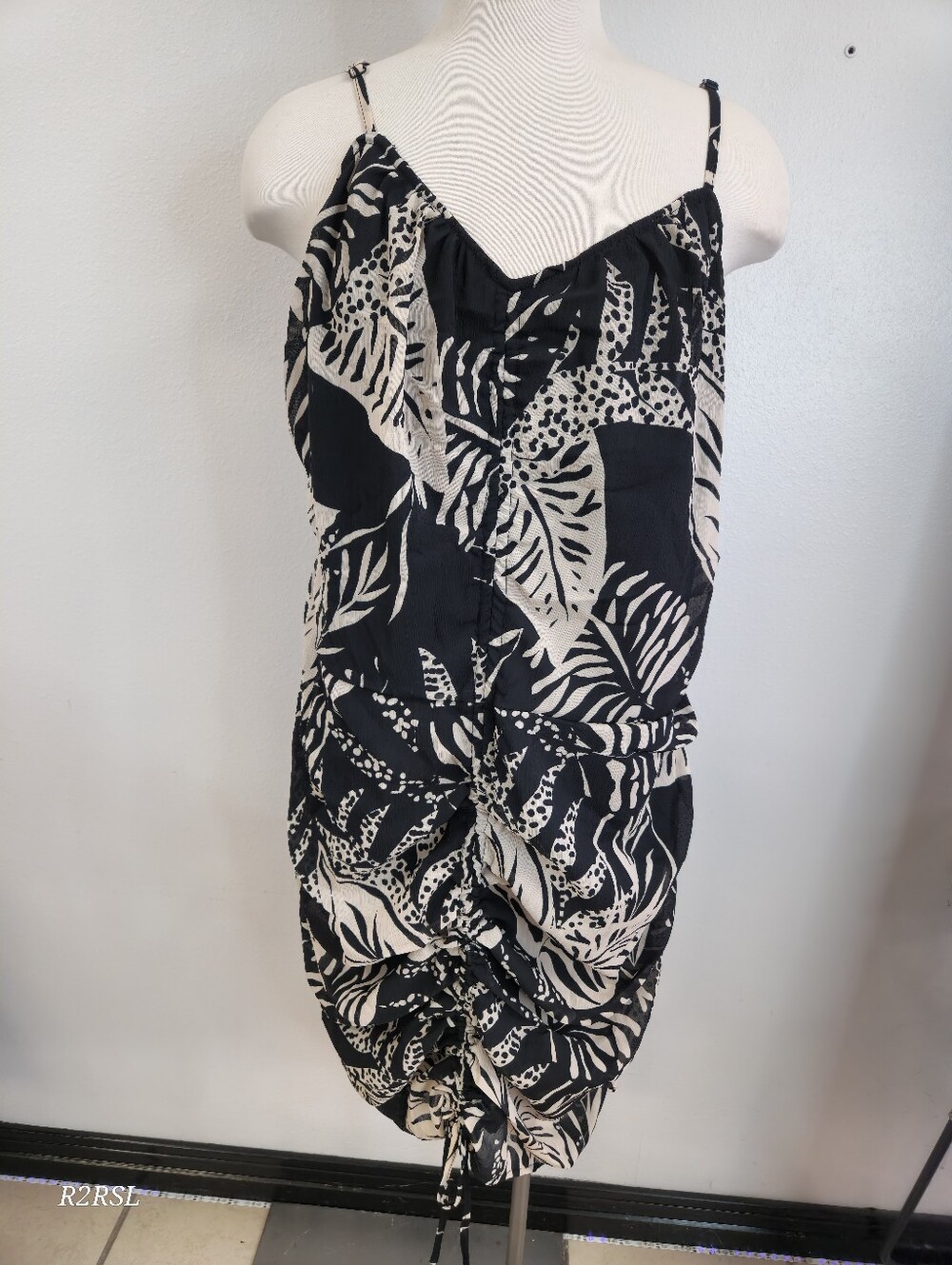 Future Collective Alani Noelle Dress Black & Cream Print Womens 1X NWT Resort